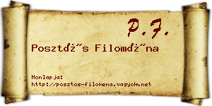Posztós Filoména névjegykártya